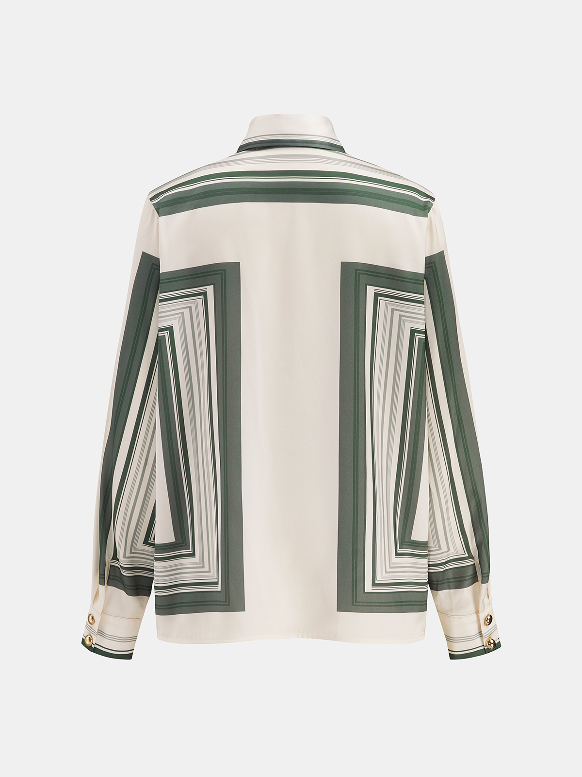 Damesblouse van satijn met geometrische print en wijde broek, tweedelige set – Elegante relaxte zomeroutfit voor casual en vakantiekleding