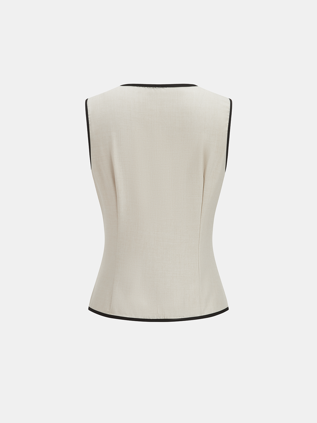 Conjunto feminino de colete cintado sem mangas e calças de perna larga - colete com botões à frente e cintura com cordão para um estilo smart casual de verão