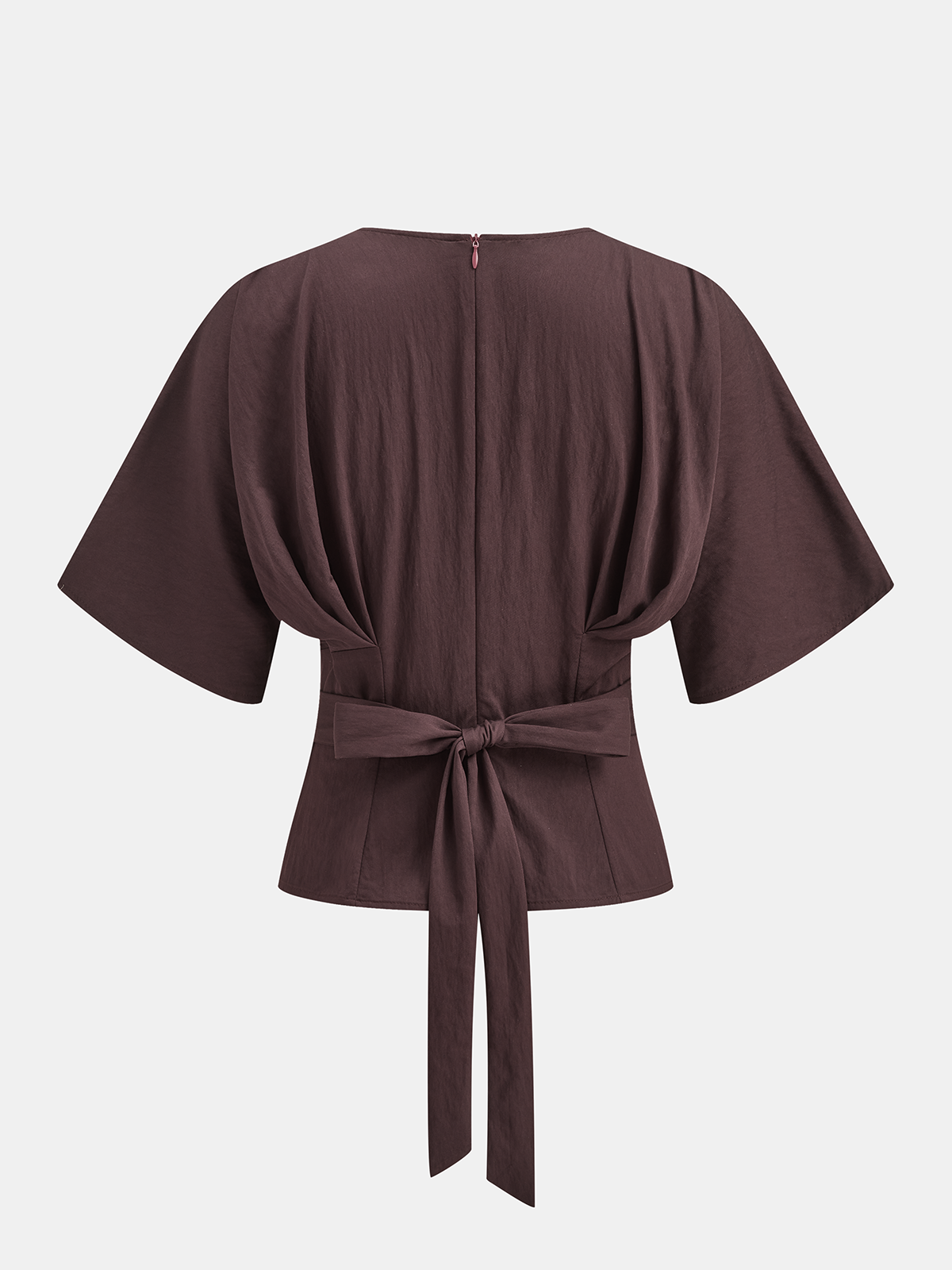 Elegante blouse voor dames met V-hals en dolmanmouwen - getailleerde top met korte mouwen voor kantoor en chic-casual kleding
