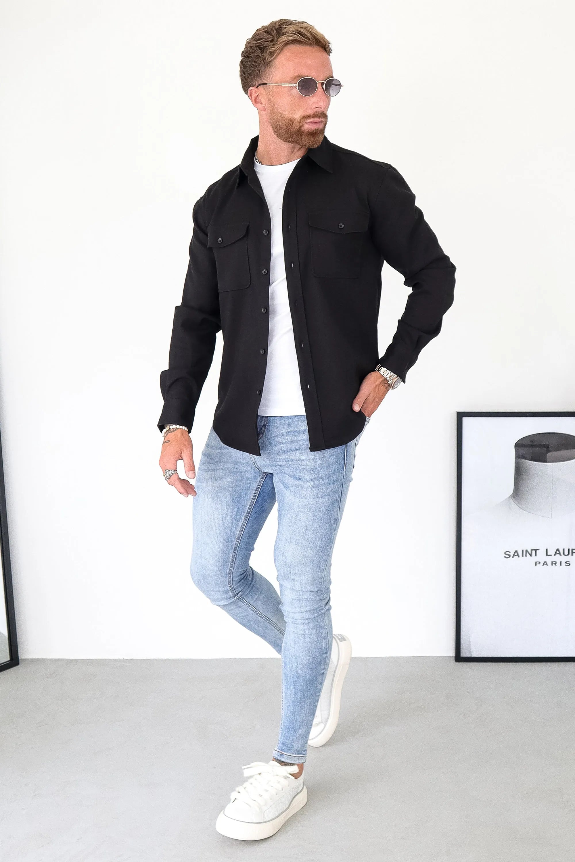 Men’s Cotton Blend Overshirt – Relaxed Utility Layering Piece for Casual Seasonal Styling