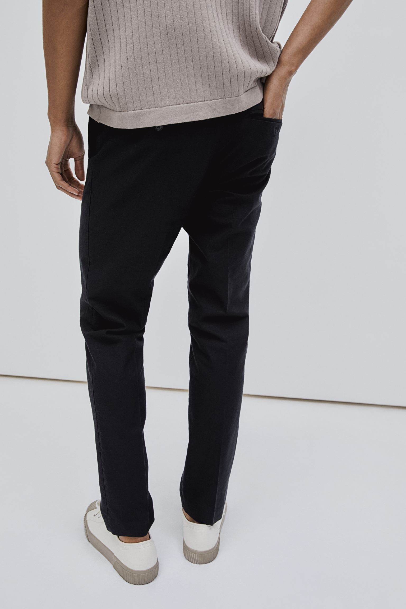 Pantaloni da uomo sartoriali a righe sottili Eleganti pantaloni casual chic