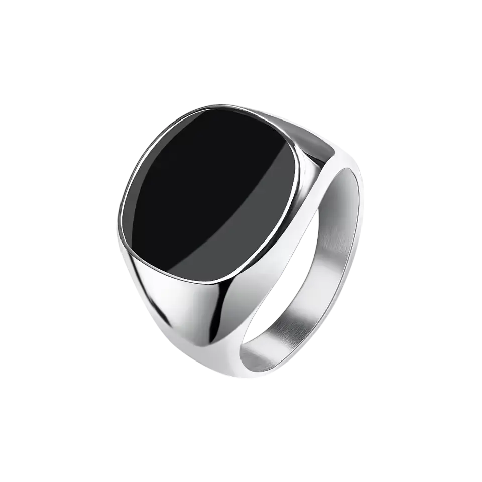 Men’s Stainless Steel Signet Ring – Bold Vintage-Inspired Statement Jewellery