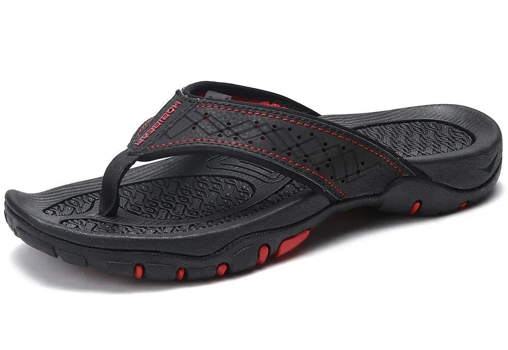 Men’s Outdoor Flip-Flops Cushioned Textured Summer Sandals