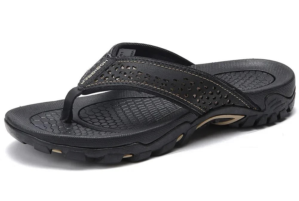 Men’s Outdoor Flip-Flops Cushioned Textured Summer Sandals