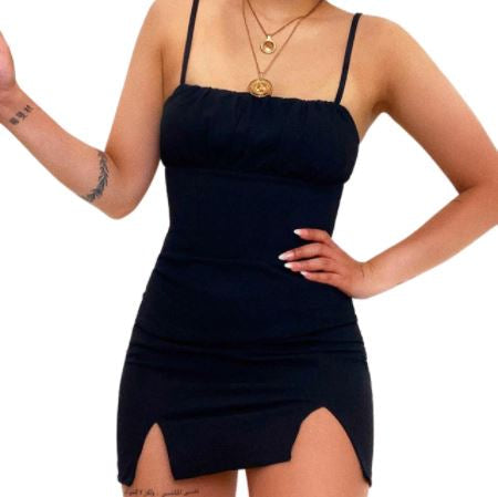 Γυναικείο Μίνι Φόρεμα Bodycon με Διπλές Ανοίγματα – Καλοκαιρινό Φόρεμα με Λουράκια για Πάρτι