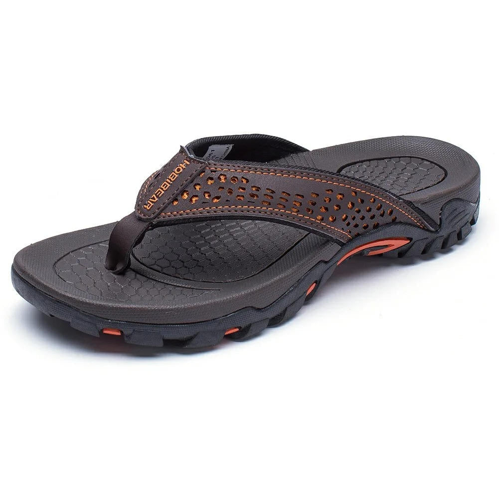 Men’s Outdoor Flip-Flops Cushioned Textured Summer Sandals