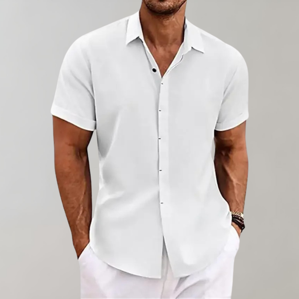 Men’s Relaxed Fit Short Sleeve Button Up Casual Shirt