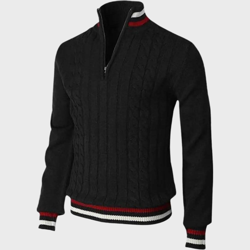 Maglione da uomo con mezza zip – Alla moda, comodo, traspirante, smart casual, manica lunga