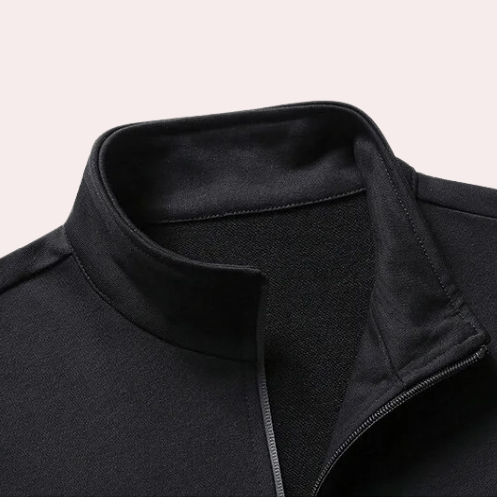 Men’s Stand Collar Tracksuit Set – Durable Zip Jacket and Joggers for City Wear