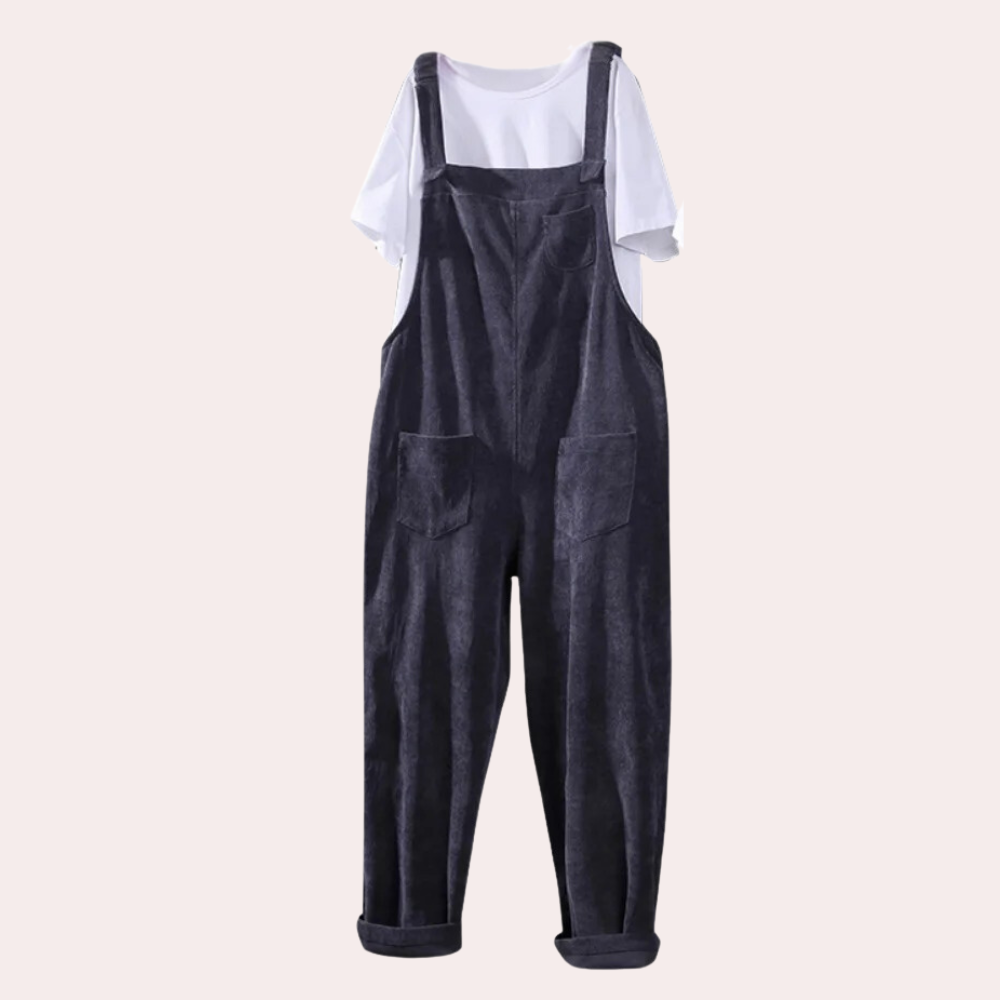 Women’s Corduroy Jumpsuit – Relaxed Fit Casual Stylish Wide Leg Comfortable Everyday Outfit