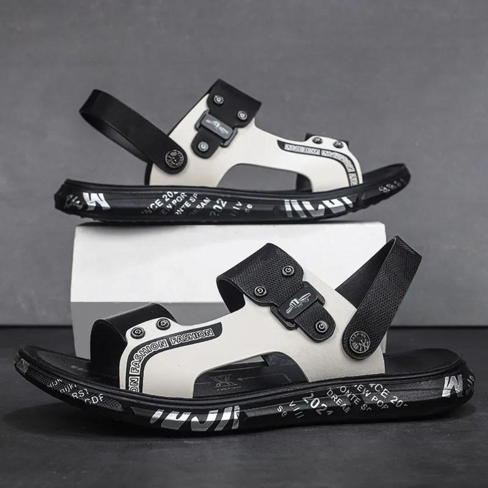Men’s Strap Sandals Urban Buckle Detail Cushioned Summer Footwear