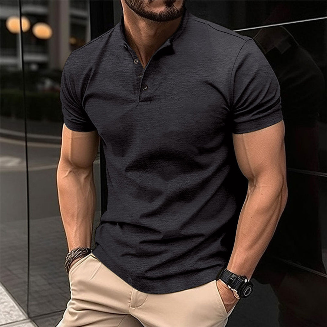 Férfi slim fit galléros, gombos nyakú, szabott, hétköznapi pólóing