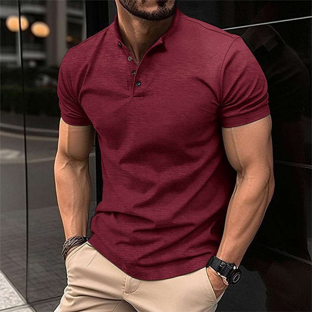 Férfi slim fit galléros, gombos nyakú, szabott, hétköznapi pólóing