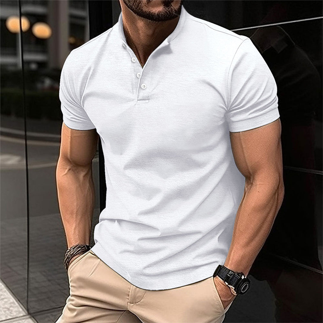 Férfi slim fit galléros, gombos nyakú, szabott, hétköznapi pólóing