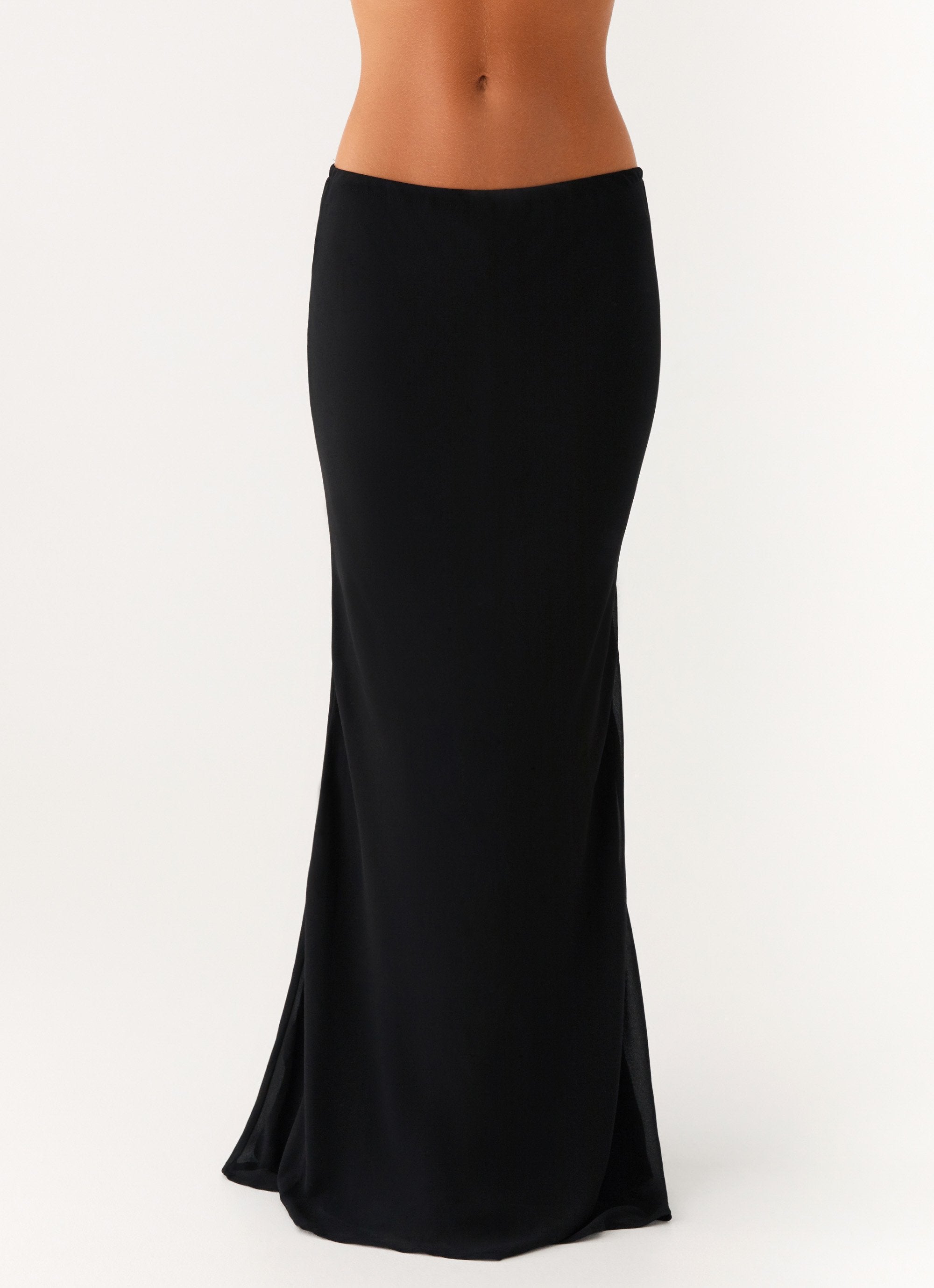 Women’s Chiffon Maxi Skirt Sleek High Waist Flowing Fit