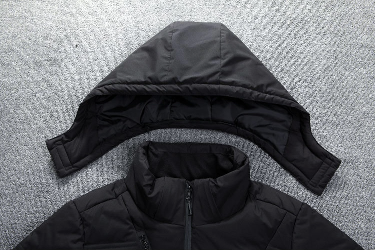 Chaqueta acolchada de invierno con capucha desmontable para hombre – Capa con aislamiento térmico grueso para actividades al aire libre en climas fríos