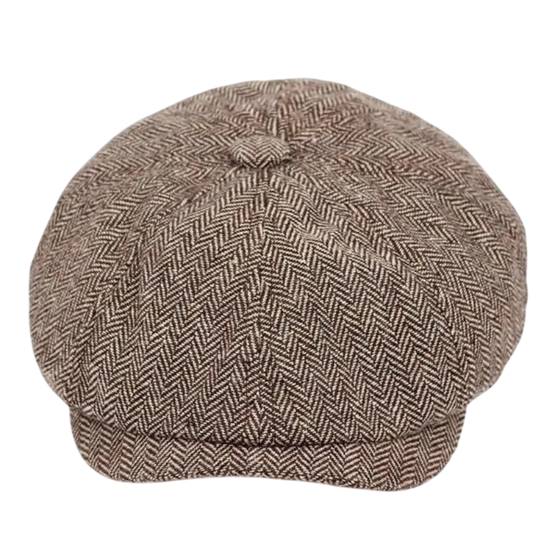 Men’s Herringbone Baker Boy Cap – Classic Wool Hat for City and Weekend Styling