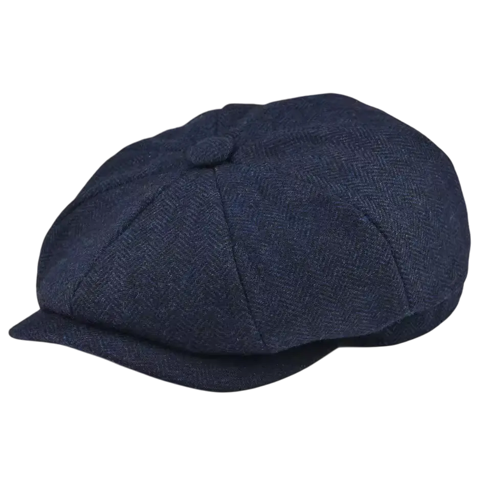 Men’s Panelled Tweed Cap – Vintage British Style for Autumn and Winter Outfits