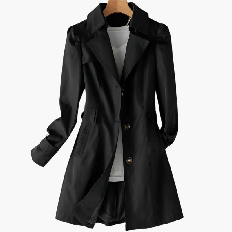Trench-coat ajusté pour femme à boutonnage simple – pièce de transition élégante pour une tenue décontractée chic