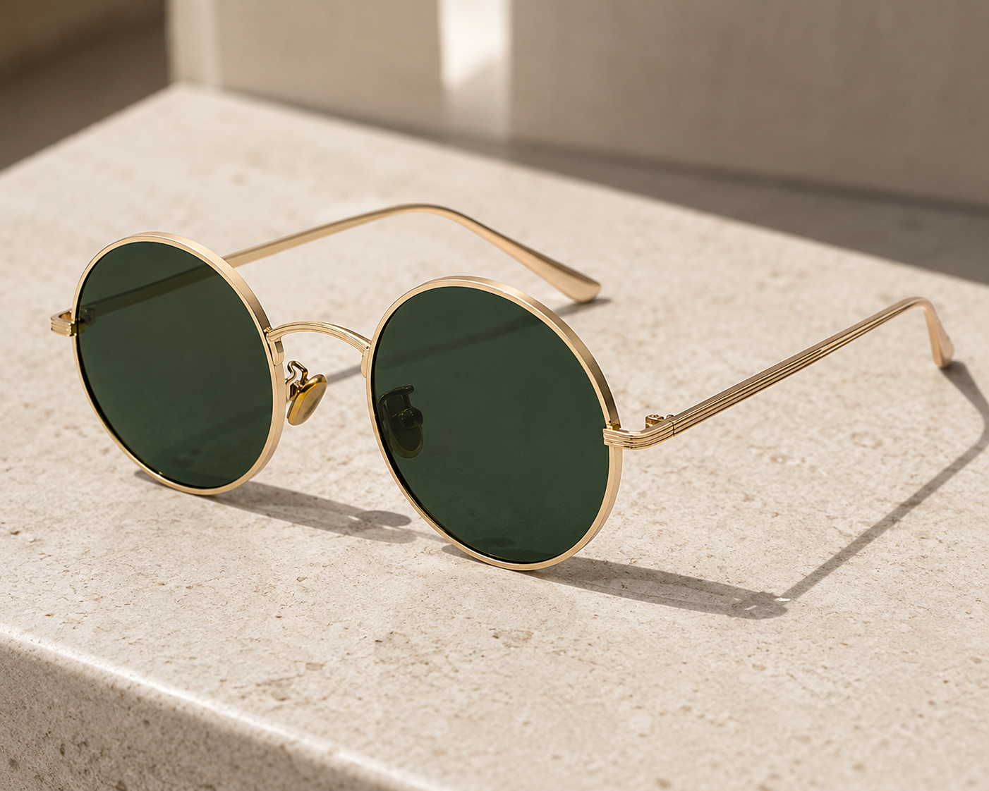 Gafas de sol para hombre con montura redonda de metal, estilo retro