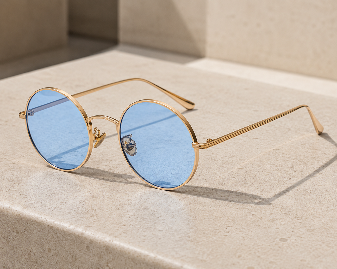 Gafas de sol para hombre con montura redonda de metal, estilo retro