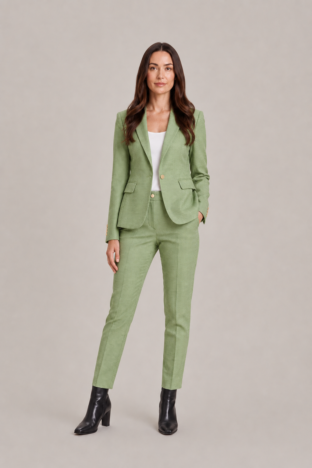 Traje sastre de pantalón para mujer - Blazer entallado de un botón con pantalones de pierna recta para la oficina y el trabajo
