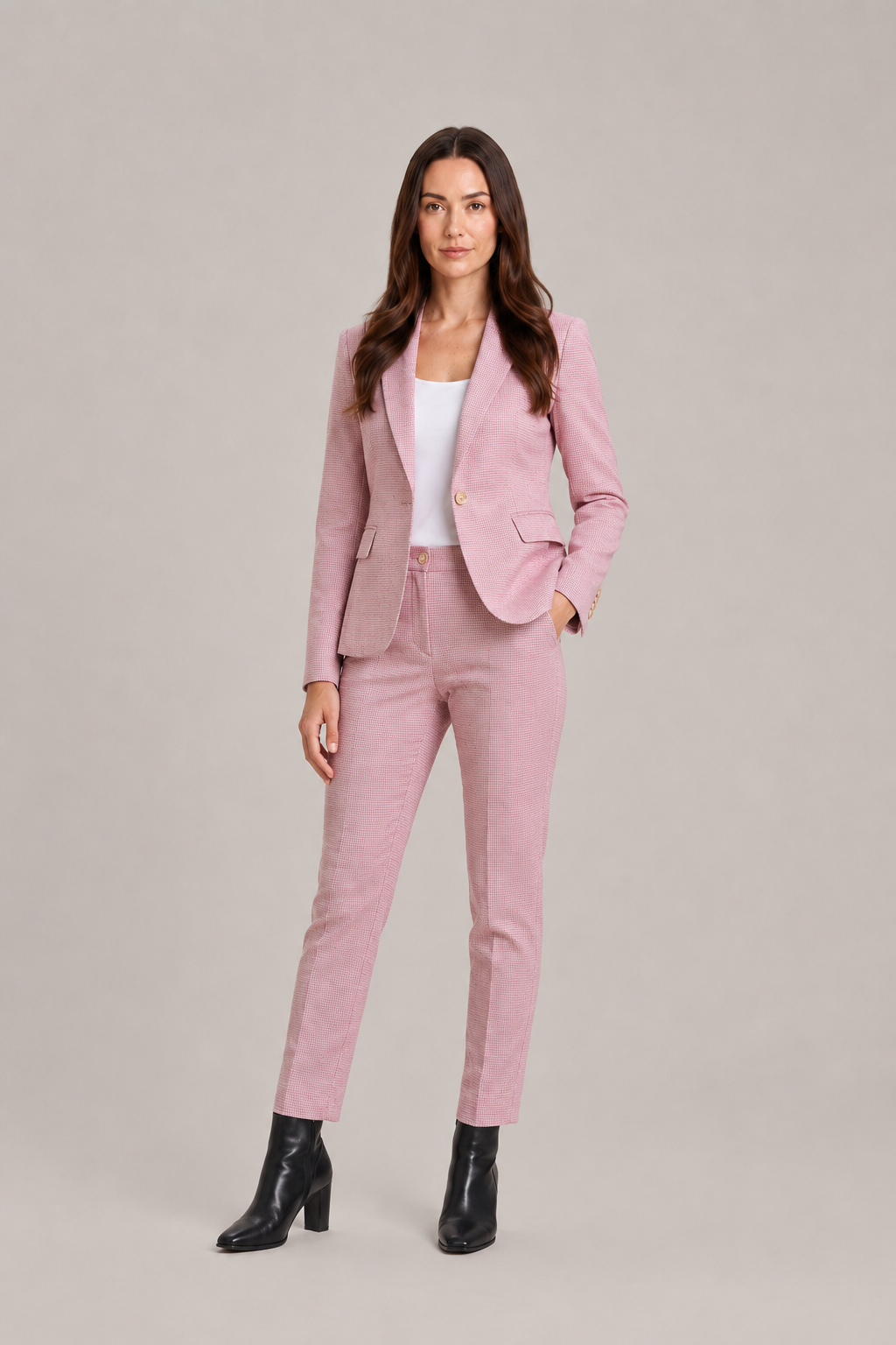 Traje sastre de pantalón para mujer - Blazer entallado de un botón con pantalones de pierna recta para la oficina y el trabajo