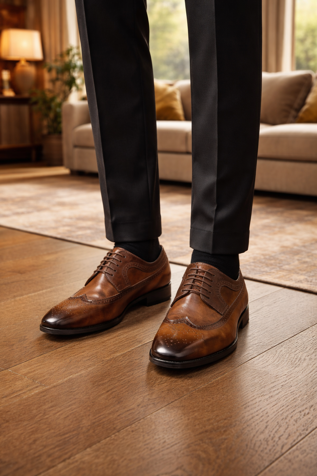 Zapatos Oxford de Vestir Brogue de Cuero para Hombre Elegancia Formal