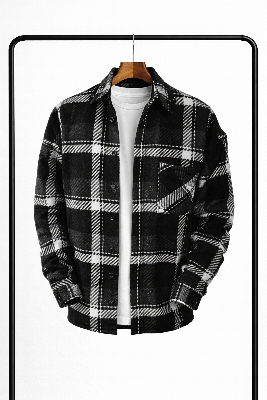 Classic Checked Men’s Overshirt – Warm, Comfortable & Versatile Layering Shirt Jacket