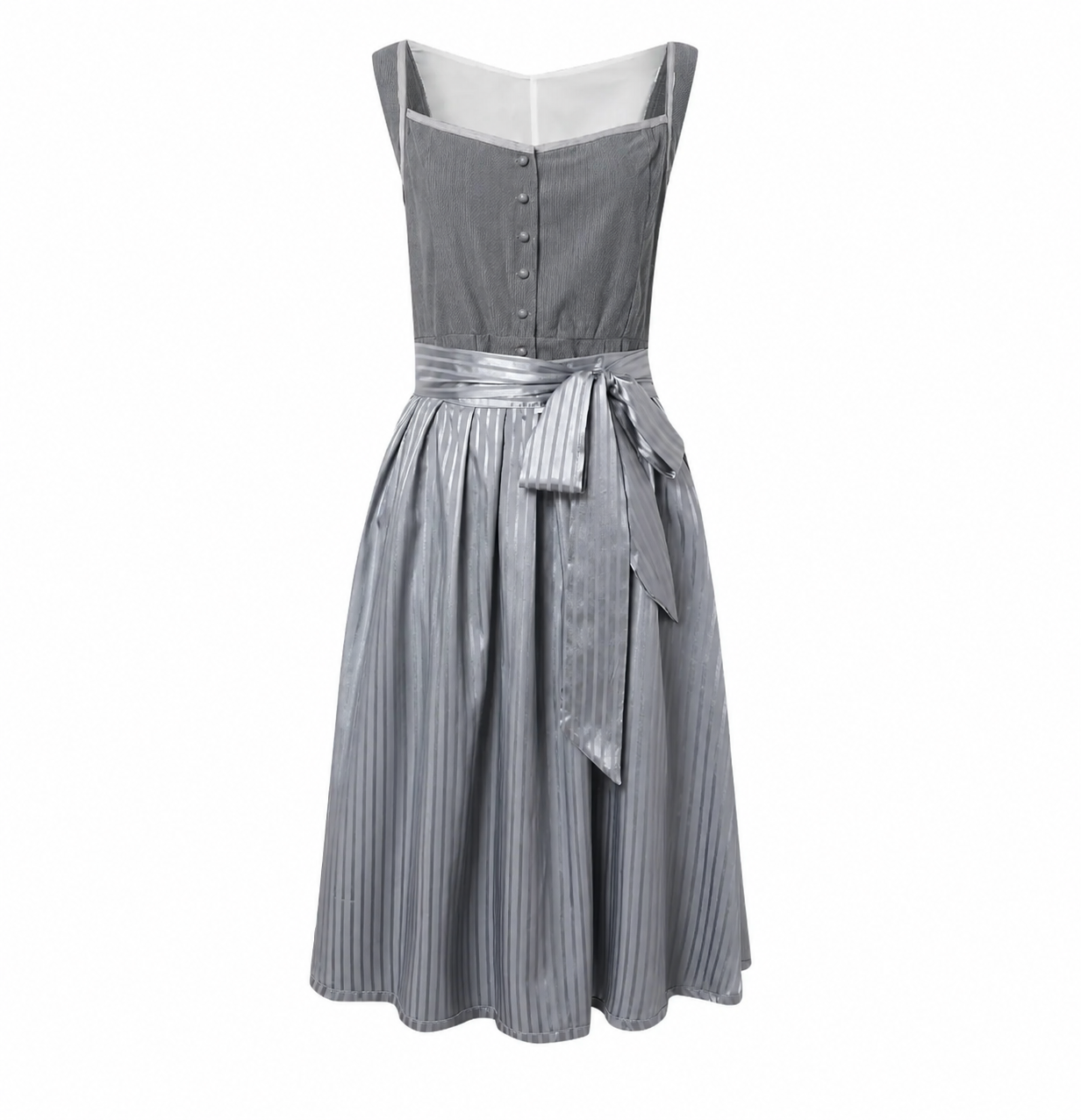 Women’s Lace Sleeve Midi Dress Bow Waist Heritage Style