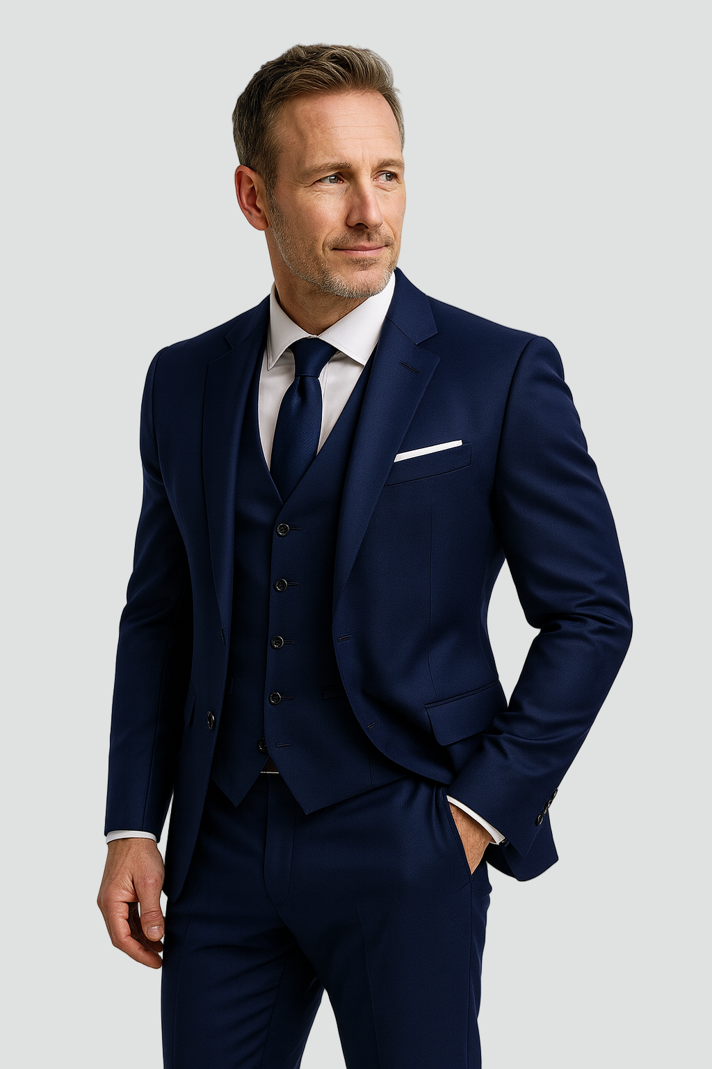 Herre tre-delt slim fit formelt jakkesæt med vest sæt