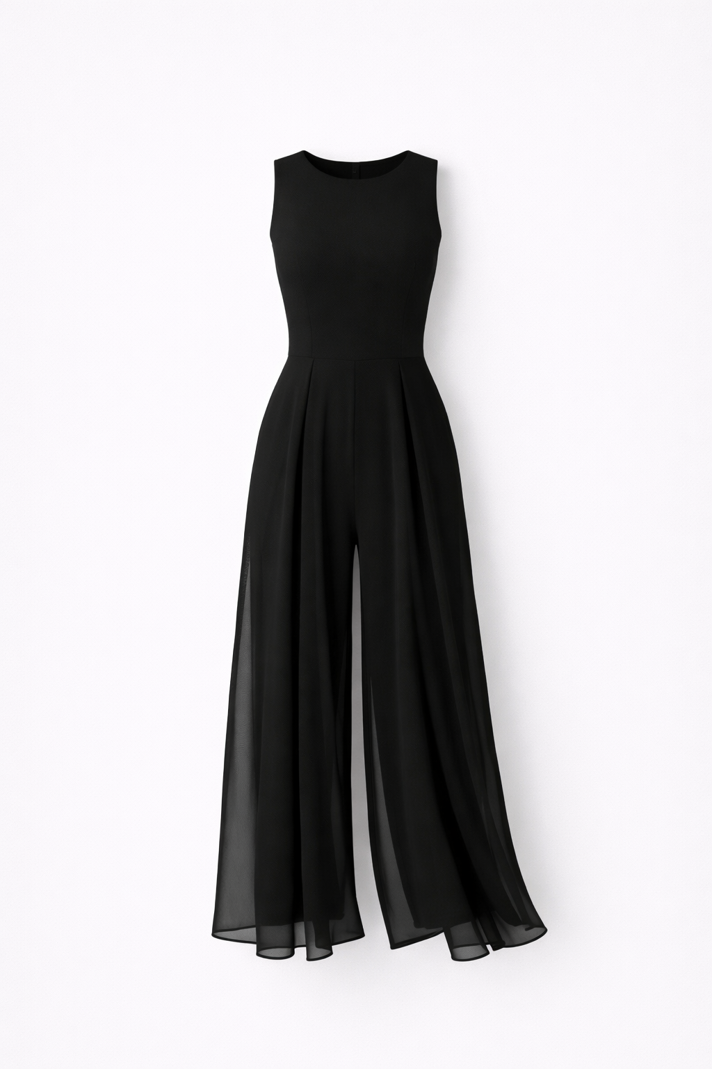Tuta Minimalista da Donna senza Maniche a Gamba Larga Design Elegante e Fluttuante