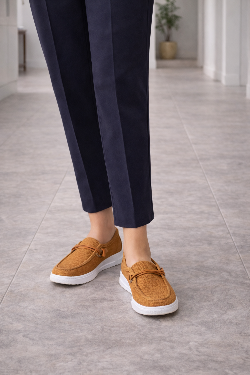 Women’s Slip On Loafers with Decorative Strap Detail