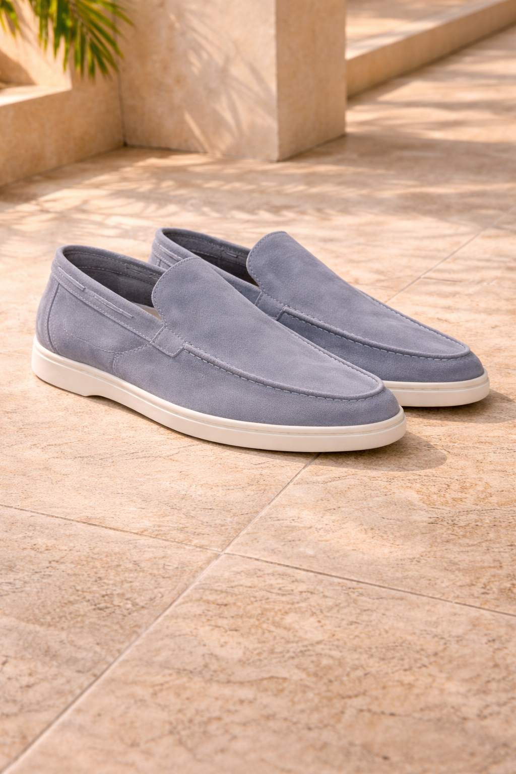 Mocasines de ante para hombre, estilo minimalista casual elegante sin cordones