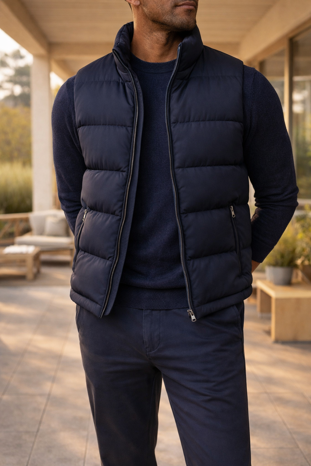 Men’s Quilted Zip Bodywarmer Lightweight Padded Gilet Vest