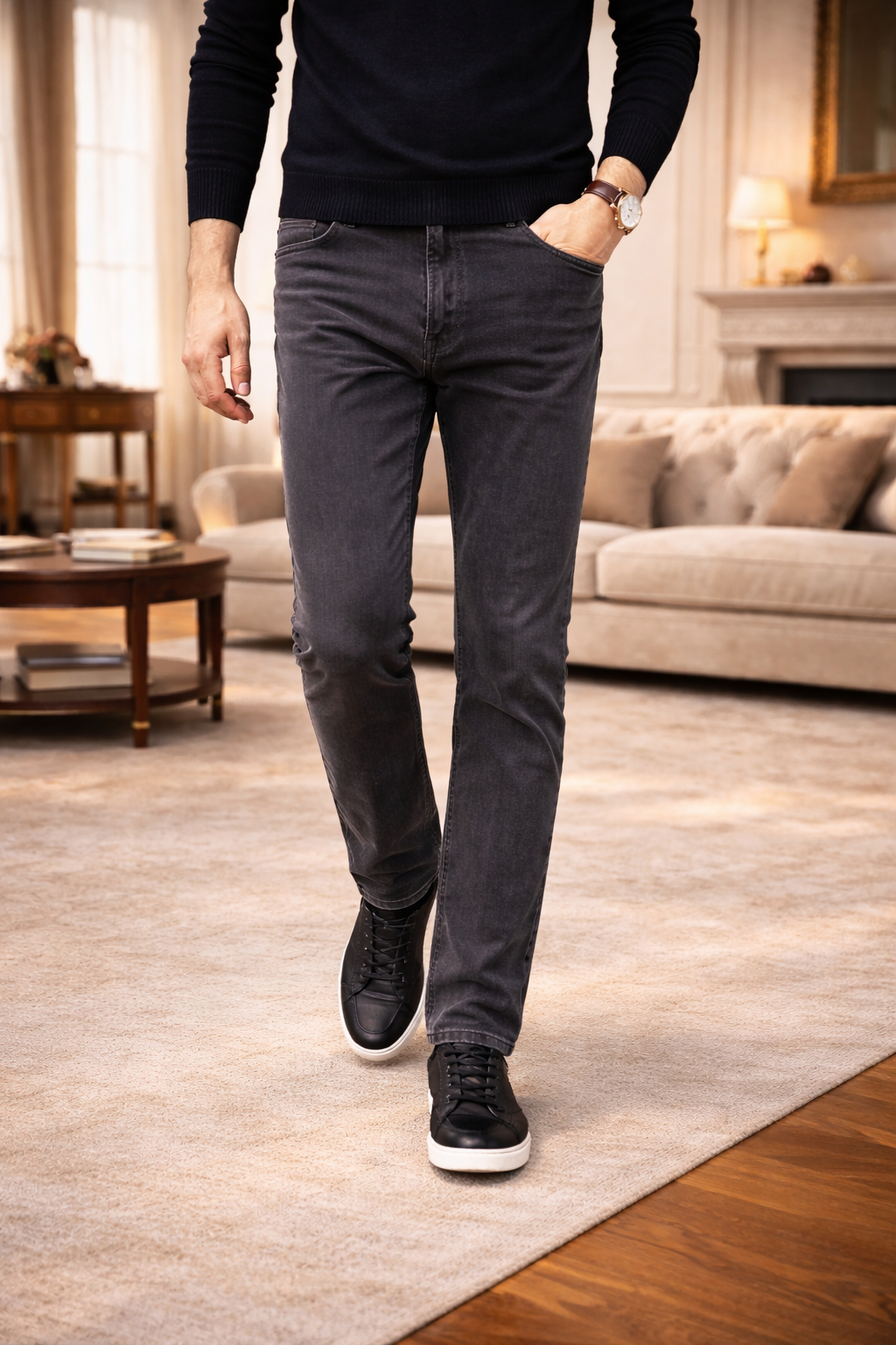 Men’s Tapered Leg Denim Jeans Casual Smart Everyday Wear