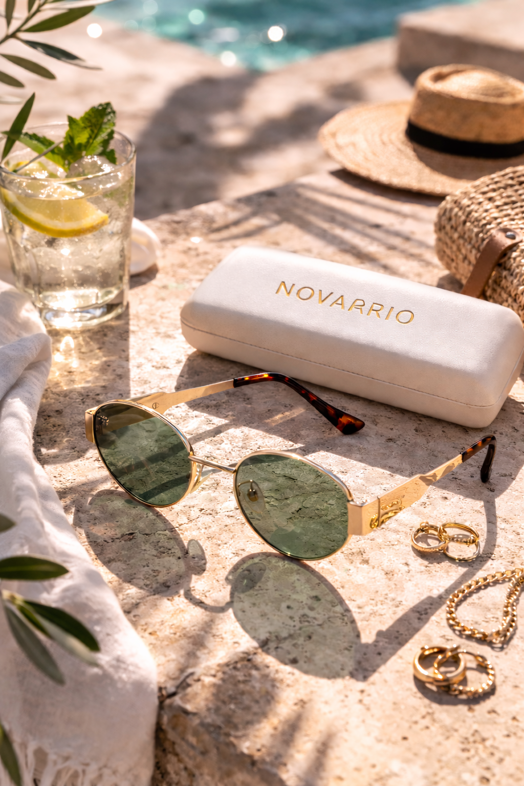 Gafas de sol de montura redonda para mujer con elegancia de inspiración vintage