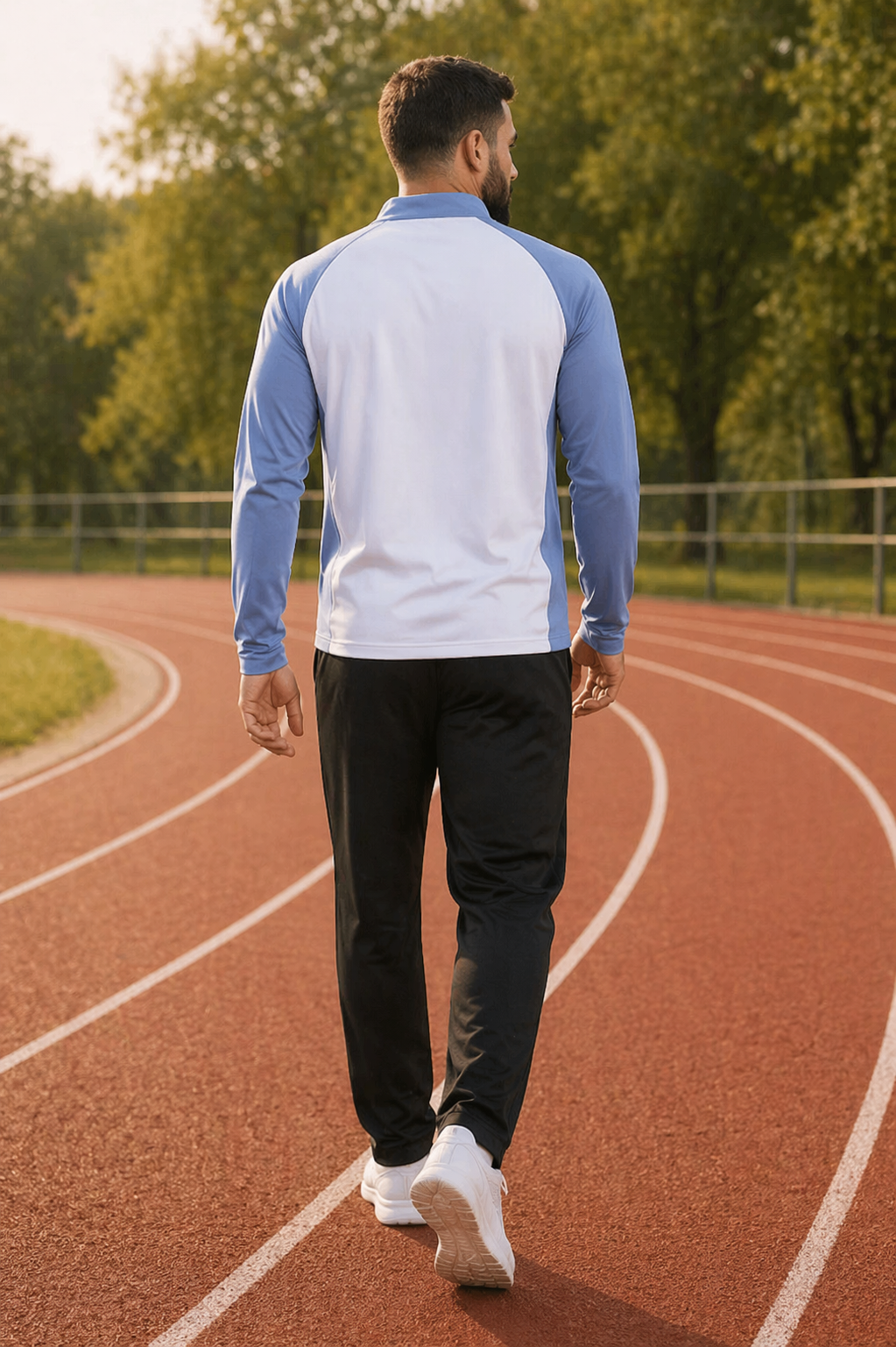 Herre træningssæt med halv lynlås, joggers til sport og performance activewear