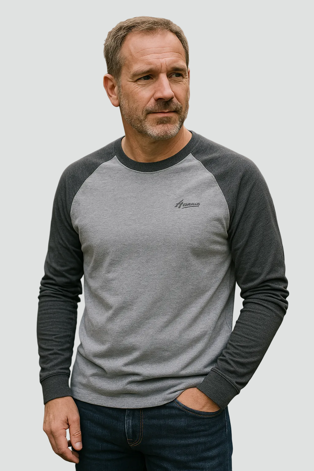 Men’s Raglan Long Sleeve Casual Crew Neck Shirt