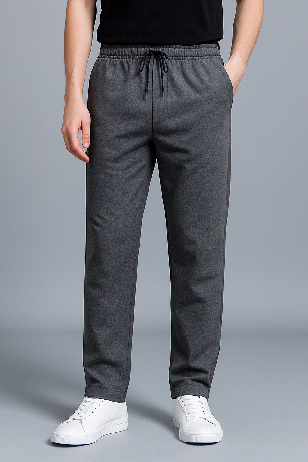 Men’s Straight Leg Drawstring Jogger Trousers Casual Pants