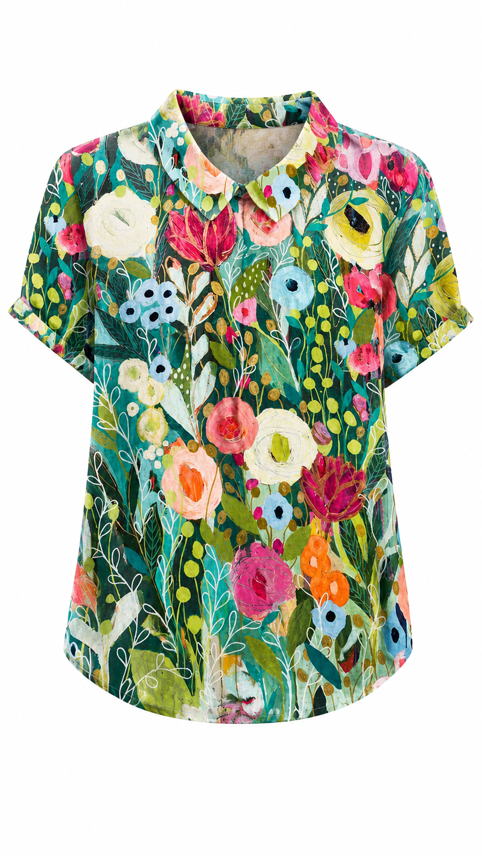 Women’s Lightweight Printed Blouse – Easy Short-Sleeve Top for Summer Holidays and Daytime Wear