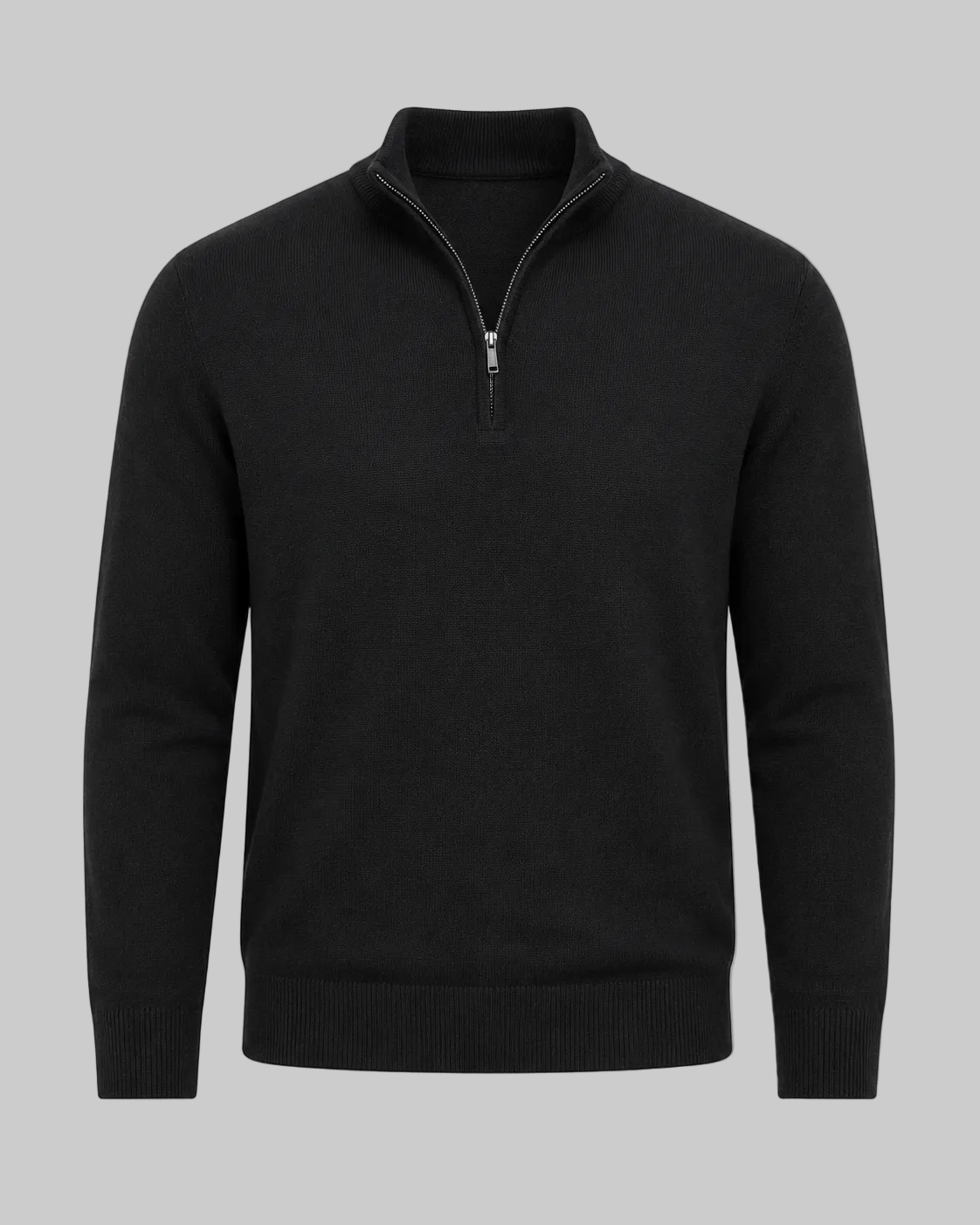 Pánský business-casual svetr na zip – jemně pletený stojáček na podzim a zimu