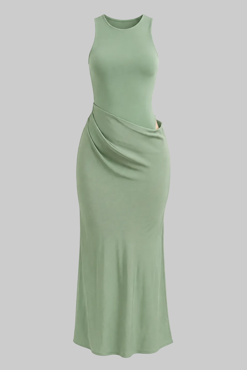 Women’s Draped Cut-Out Maxi Dress – Halter Style for Galas and Cocktail Events