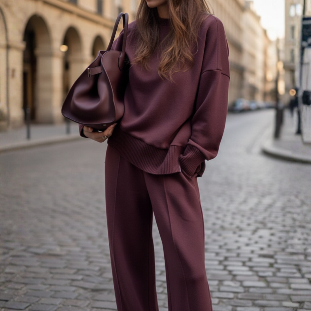 Women’s Relaxed Two-Piece Co-Ord Set – Smart Casual Travel and Everyday Wear