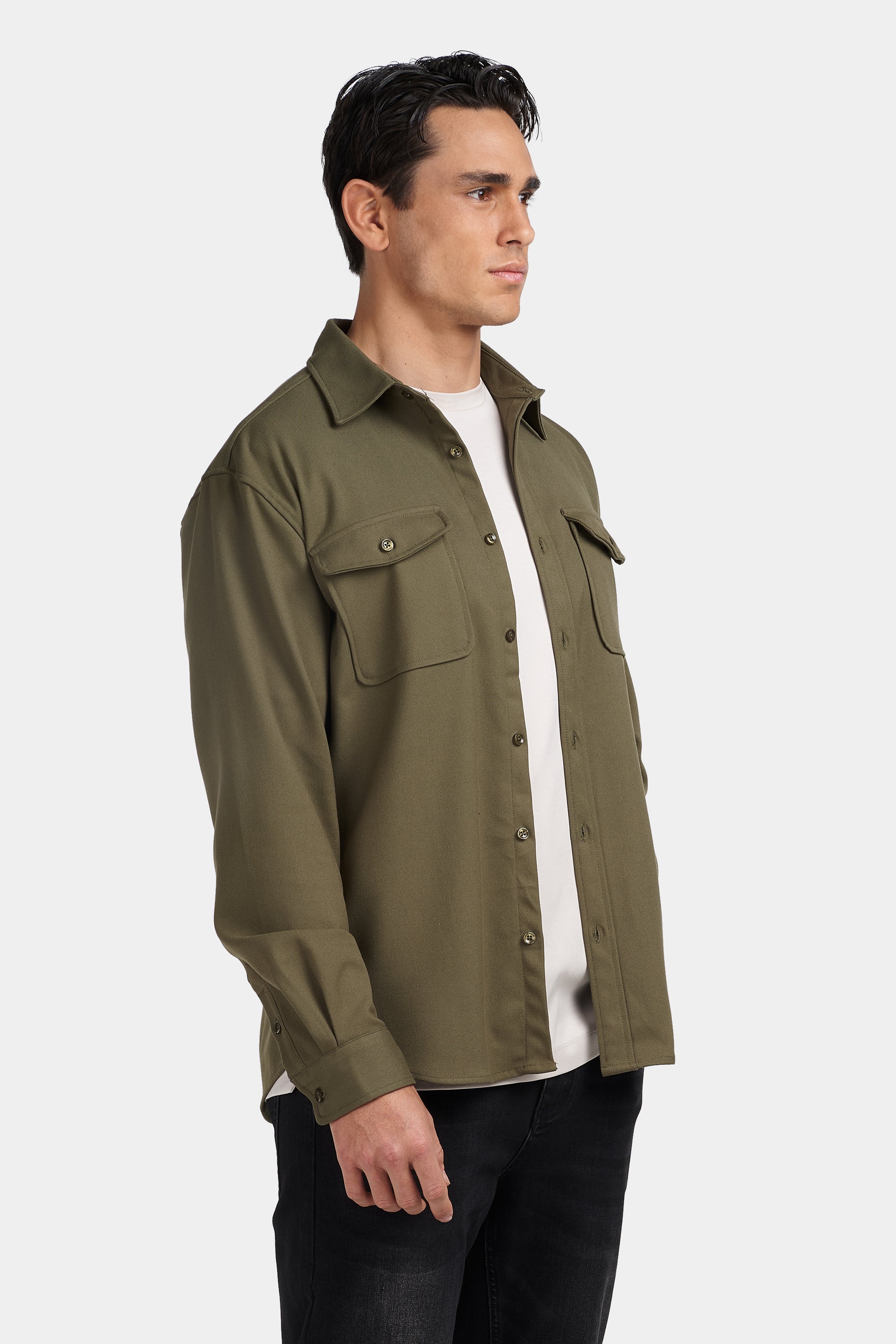 Men’s Cotton Blend Overshirt – Relaxed Utility Layering Piece for Casual Seasonal Styling