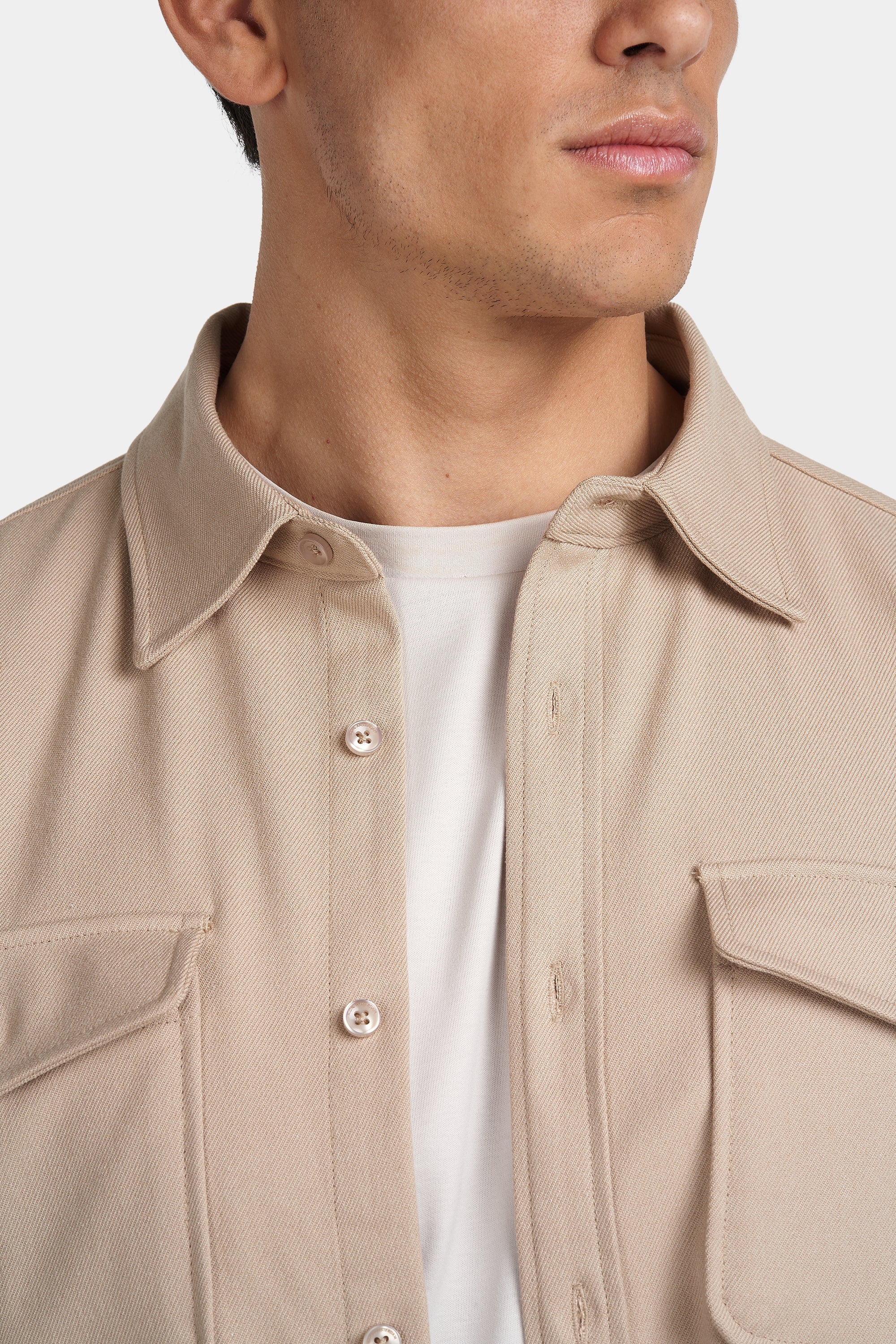 Men’s Cotton Blend Overshirt – Relaxed Utility Layering Piece for Casual Seasonal Styling