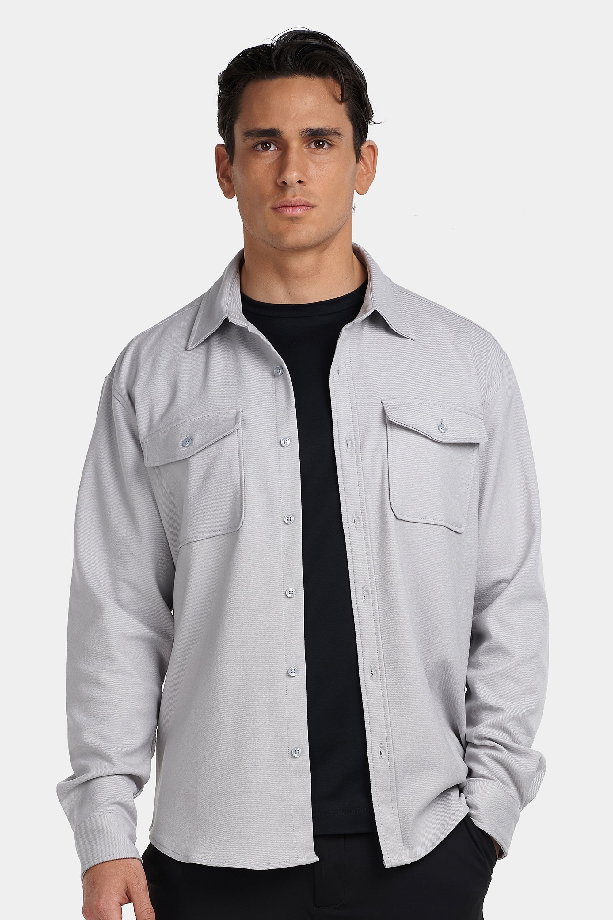 Men’s Cotton Blend Overshirt – Relaxed Utility Layering Piece for Casual Seasonal Styling