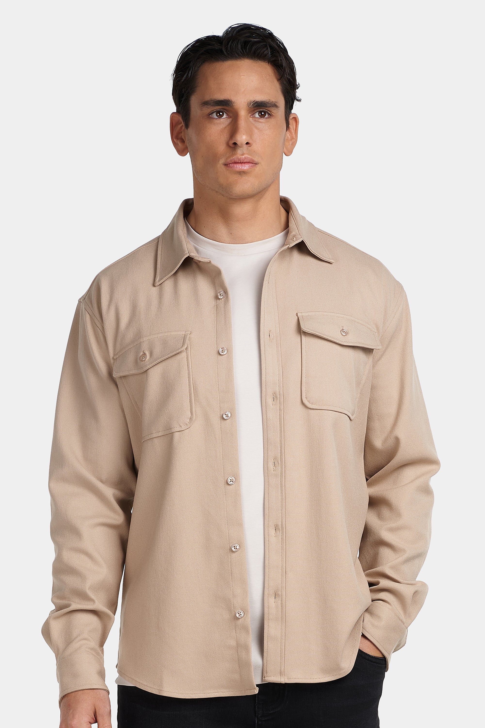 Men’s Cotton Blend Overshirt – Relaxed Utility Layering Piece for Casual Seasonal Styling