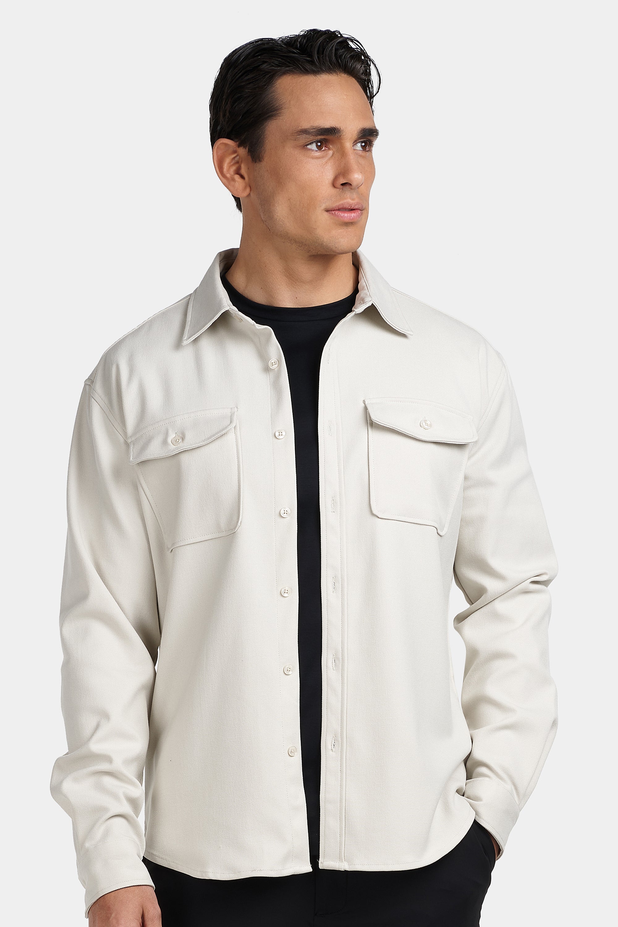 Men’s Cotton Blend Overshirt – Relaxed Utility Layering Piece for Casual Seasonal Styling
