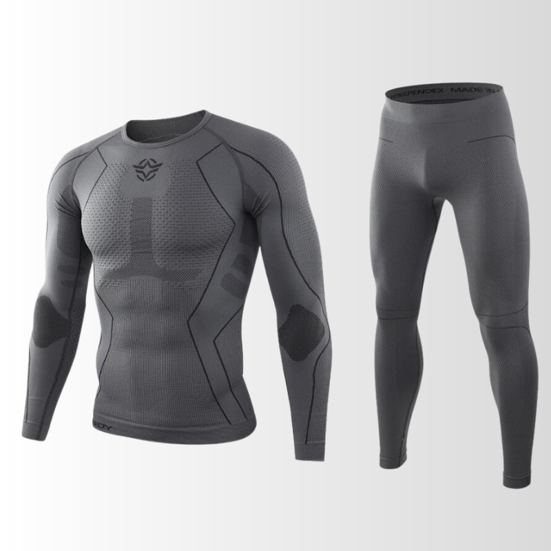 Men’s Thermal Base Layer Set – Breathable Long-Sleeve Compression Top and Leggings for Winter Sports Training and Cold-Weather Wear